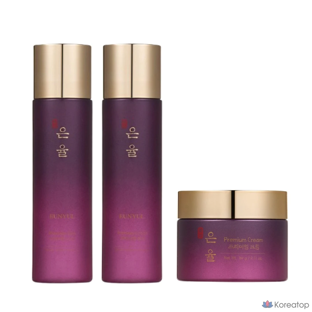 Набор для ухода Eunyul Premium Hanbang 3-piece Set (Toner 150 мл + Lotion 150 мл + Cream 60 г), 1 шт.