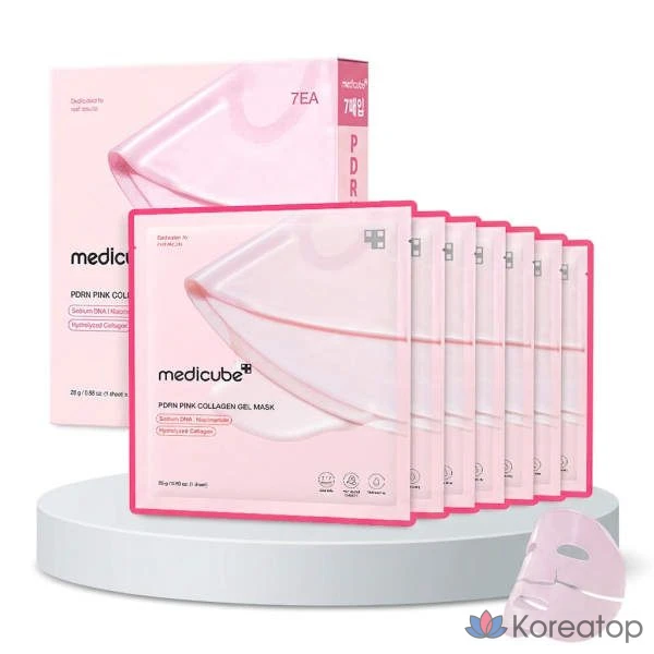 Тканевая маска для лица Medicube PDRN Pink Collagen Gel Mask, 7 шт.