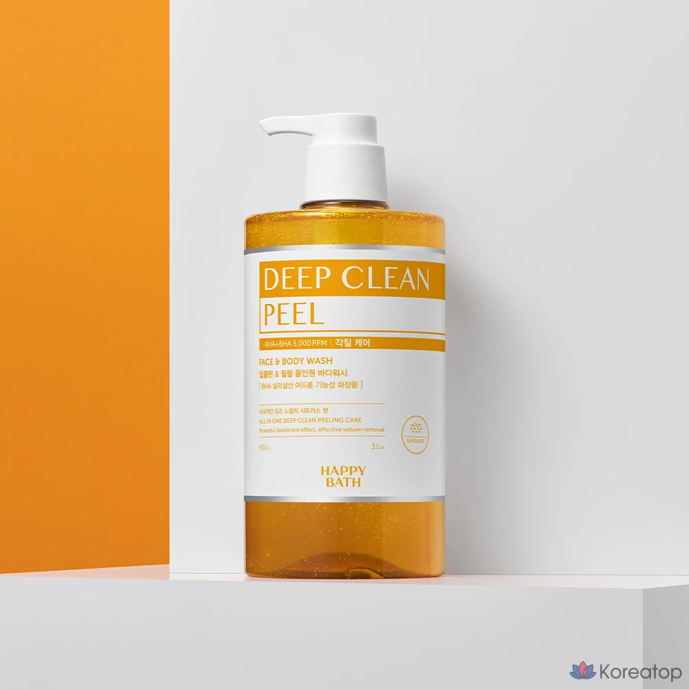 Гель для душа Happy Bath Deep Clean AHA BHA All-in-One Body Wash, аромат Citrus Yuzu, 900 г, 1 шт.