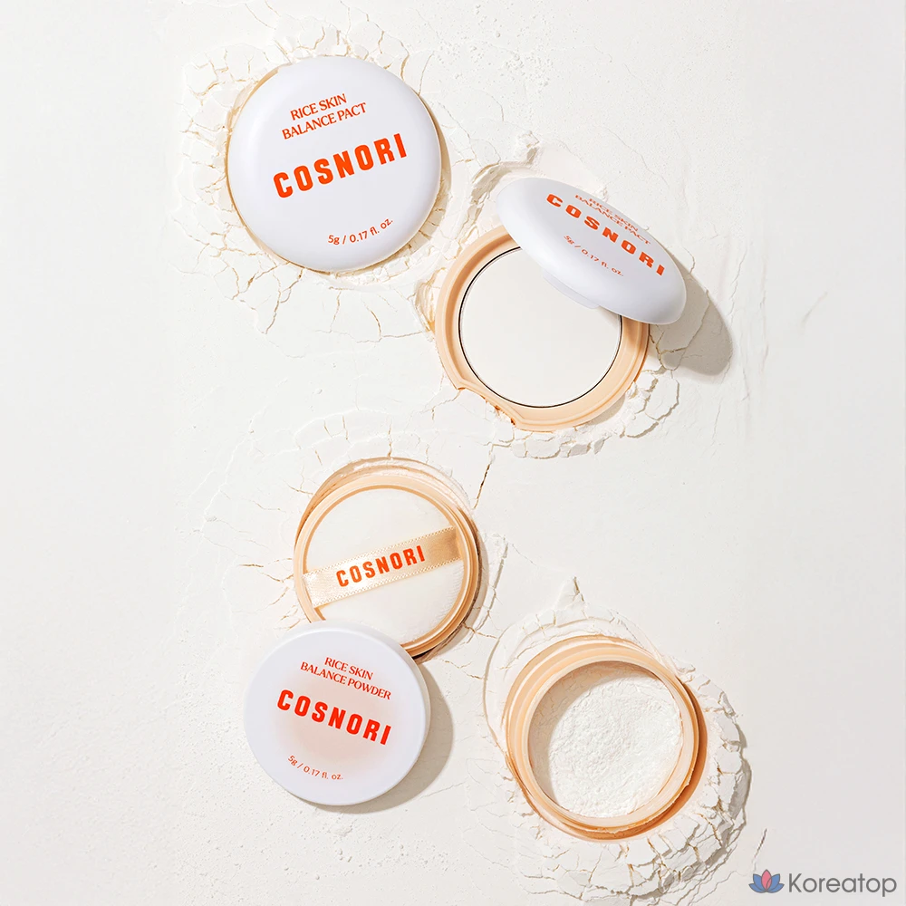 Пудра для лица Cosnori Rice Skin Balance No Sebum Powder Pact, оттенок White, 5 г, 1 шт.