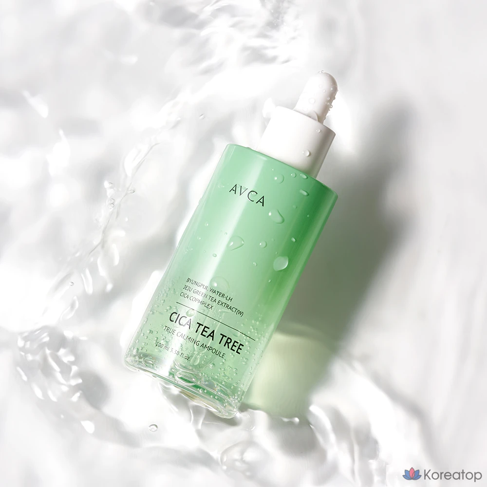 Ампульная сыворотка AVCA True Calming Cica Tea Tree Rebalancing Soothing Ampoule, 100 мл, 1 шт.