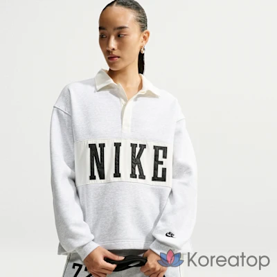 Топ женский Nike Studio Fleece Medium Weight Oversized Rugby Top