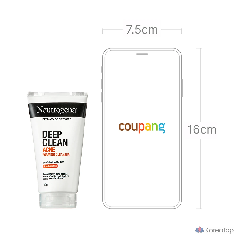 Очищающая пенка Neutrogena Deep Clean Acne Foaming Cleanser, 40 г, 1 шт.