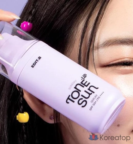 Солнцезащитный крем Edit.B Sunday Tone-Up Sun Serum SPF50+ PA++++, 55 мл, 1 шт.