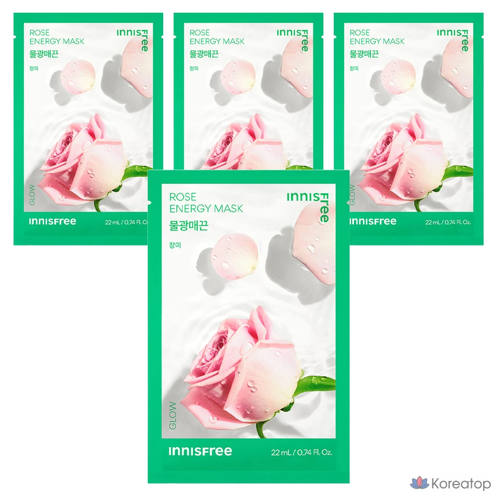Тканевая маска для лица Innisfree New Rose Energy Mask, 22 мл, 4 шт.