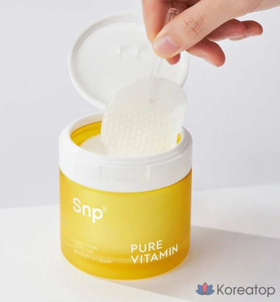 Тонер-пэды SNP Pure Vitamin Toner Pad, 150 мл, 60 шт.