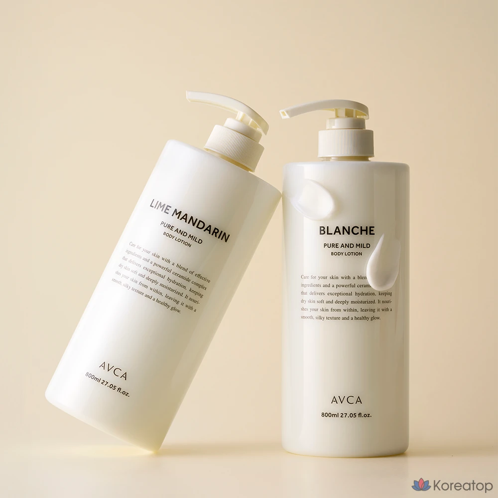 Лосьон для тела AVCA Pure & Mild Ceramide Body Lotion, аромат лайма и мандарина, 800 мл, 1 шт.