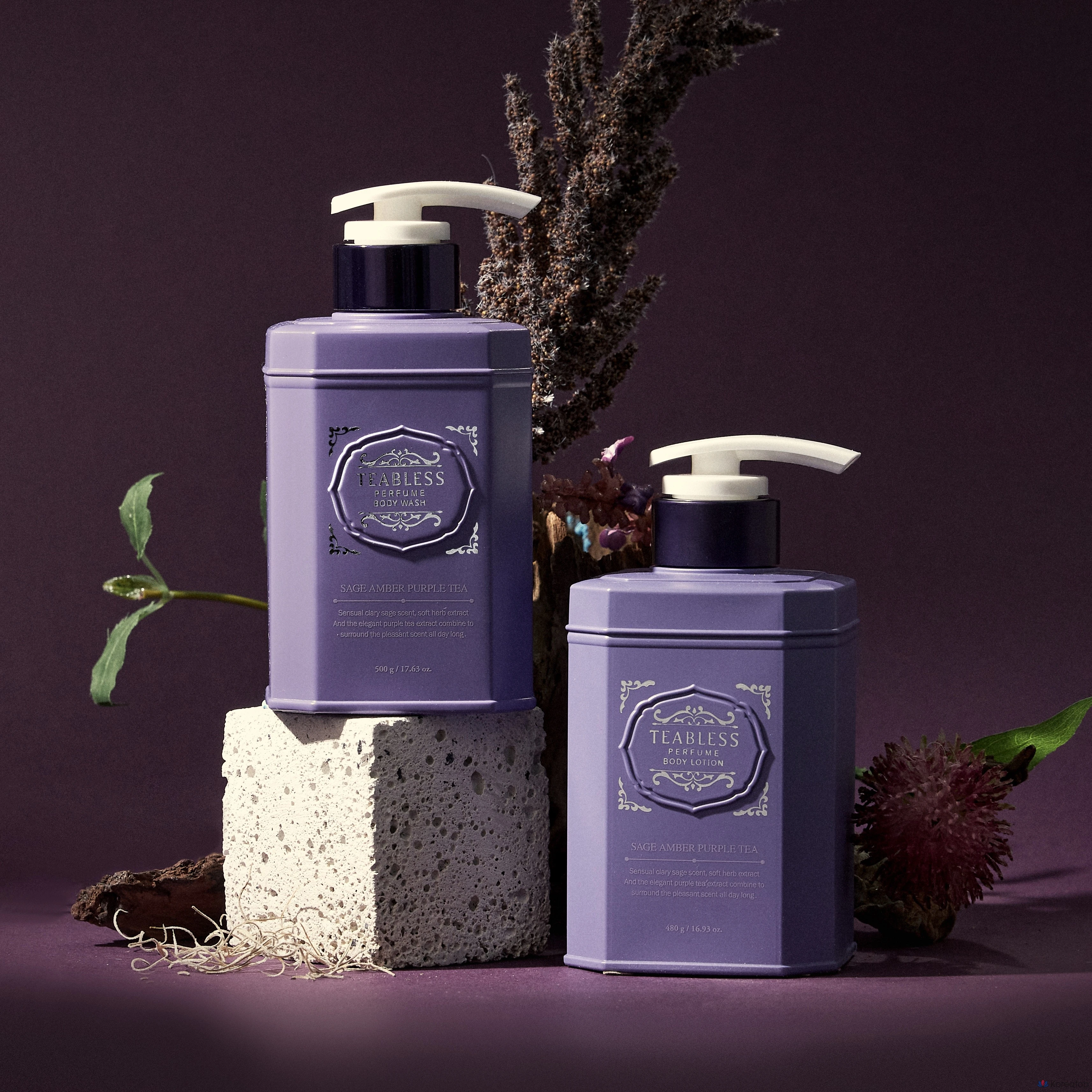 Набор для ухода TEABLESS Sage Amber Purple Tea Perfume Body Lotion & Body Wash Gift Set, 1 шт.