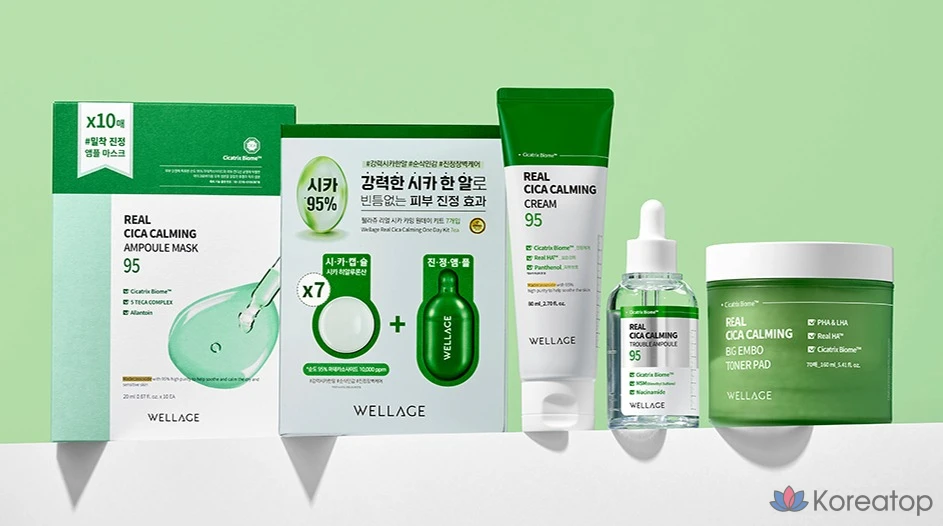 Ампульная сыворотка WELLAGE Real Cica Calming 95 Trouble Ampoule, 50 мл, 1 шт.