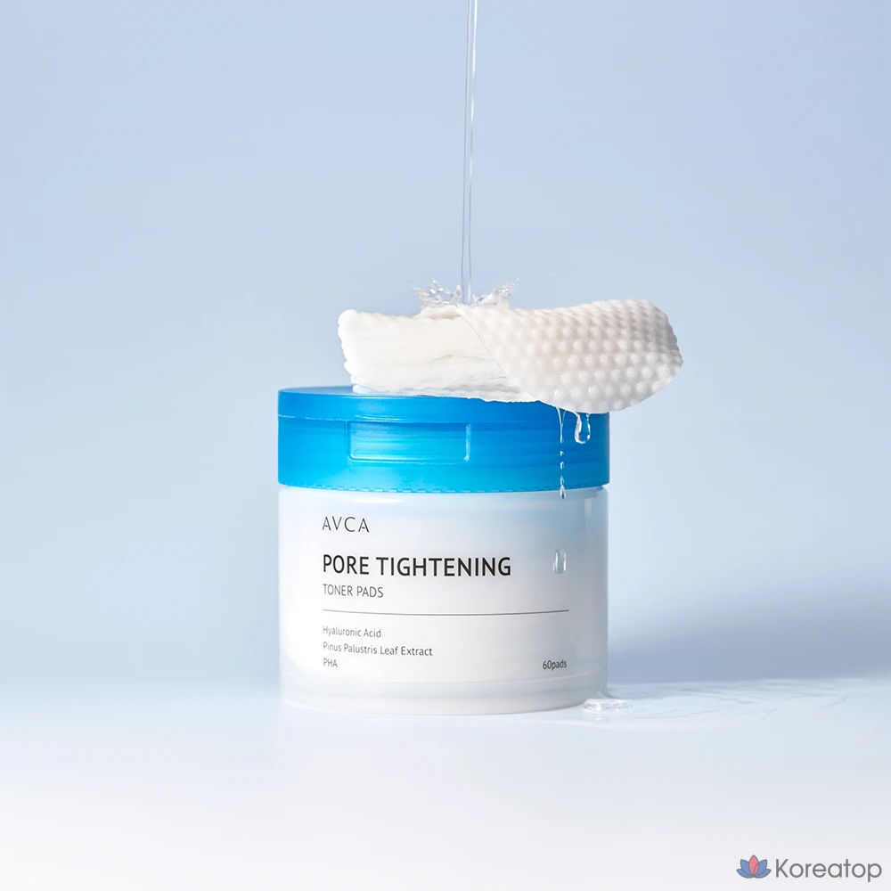 Тонер-пэды AVCA Pore Tightening Low Molecular Hyaluronic Acid Pore Toner Pad, 150 мл, 60 шт.