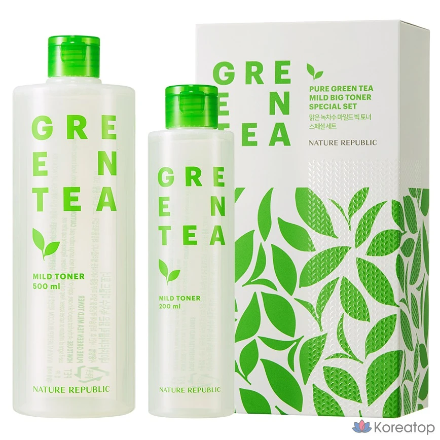 Тонер Nature Republic Clear Green Tea Water Mild Big Toner Special Set, 700 мл, 1 шт.
