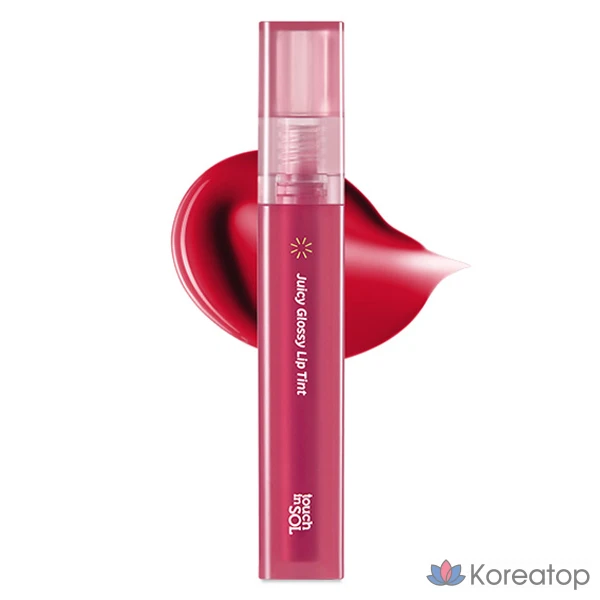 Тинт для губ Touch in Sol Vegan Again Juicy Glossy Lip Tint, оттенок Cherry Rose, 3.9 г, 1 шт.