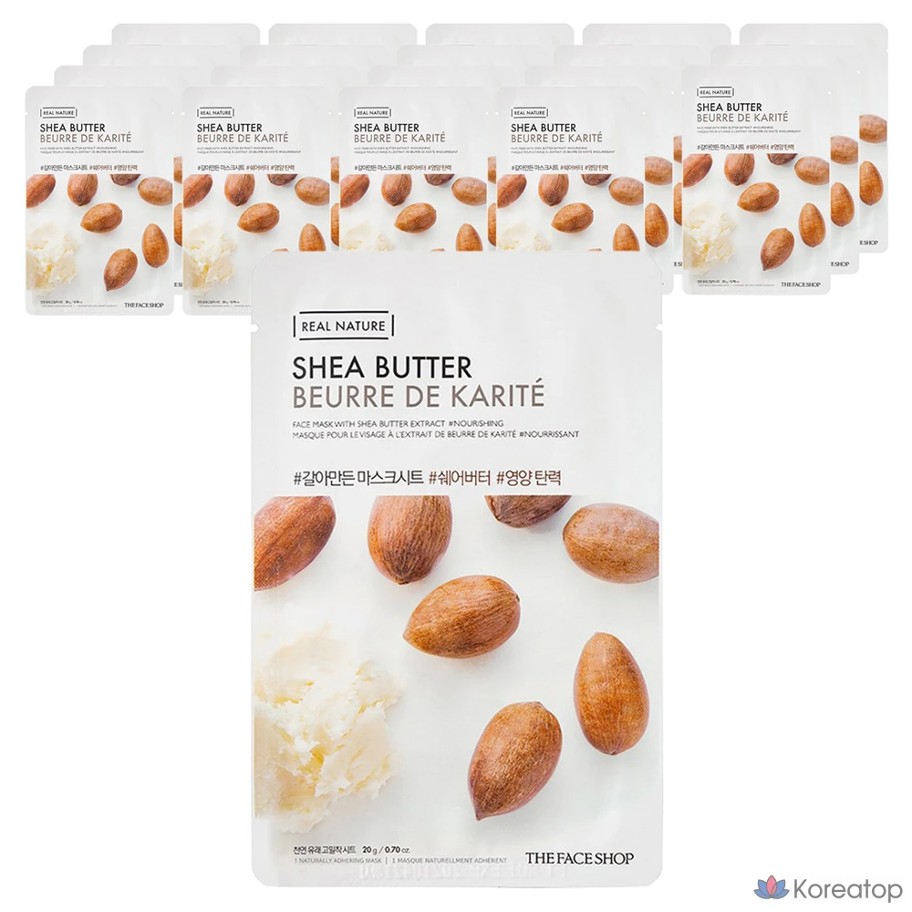 Тканевая маска для лица The Face Shop Real Nature Shea Butter Mask Sheet, 20 шт.