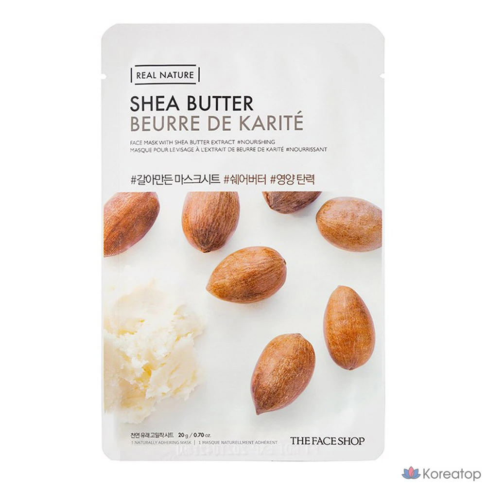 Тканевая маска для лица The Face Shop Real Nature Shea Butter Mask Sheet, 1 шт.