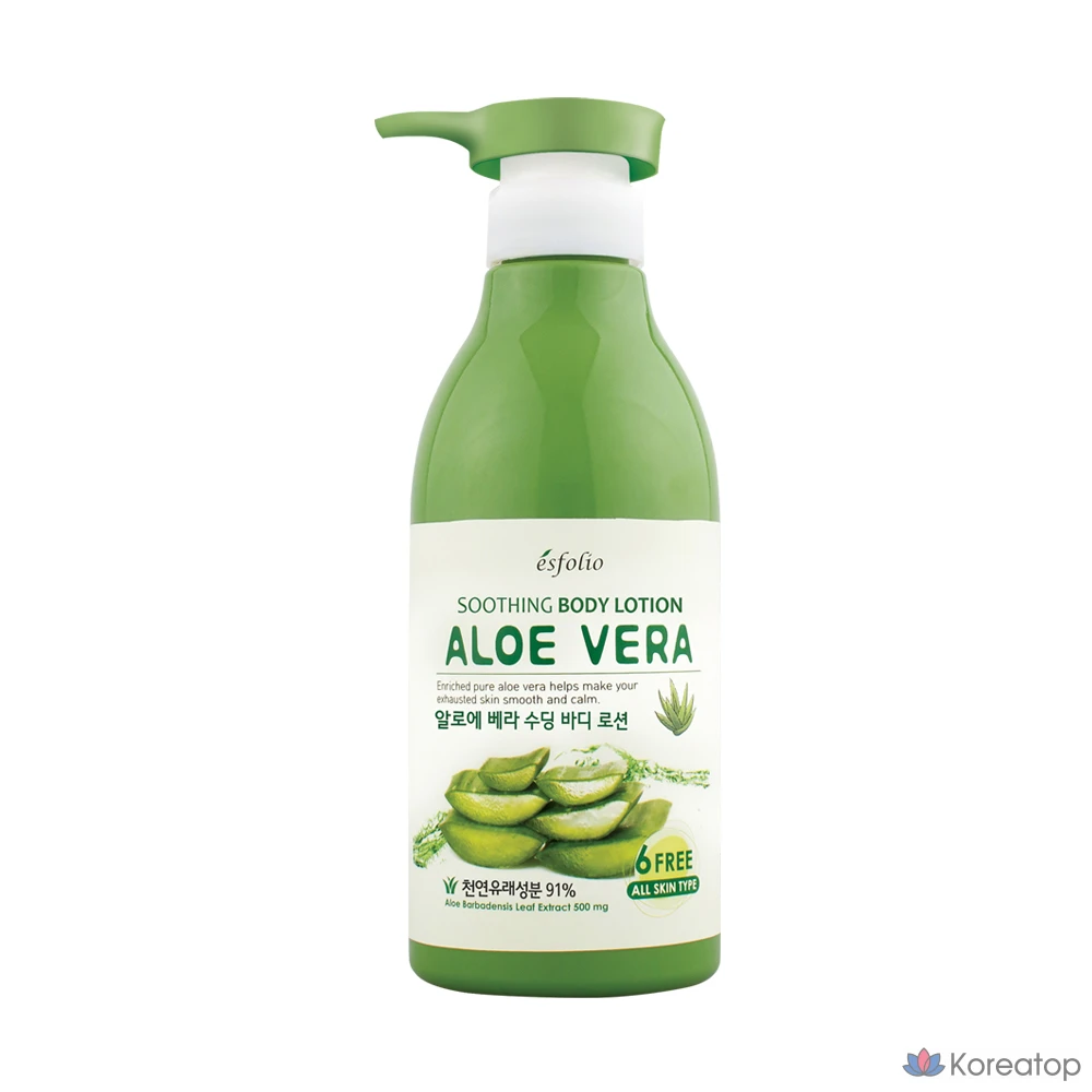Набор для ухода Esfolio Aloe Vera Soothing Body Wash+Body Lotion Set, 500 мл+500 мл, 1 шт.