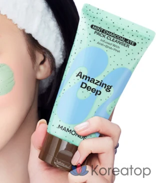 Очищающая пенка Mamonde Amazing Deep Mint Charcoal Pack Cleanser, 135 г, 1 шт.