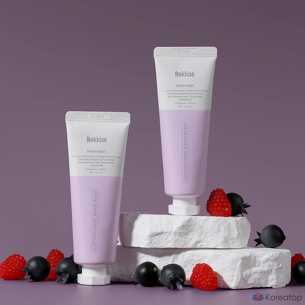 Крем для рук Rokkiss Cotton Candy Hand Cream, 4-piece Set (Lovely Rose + Fresh Garden + Fresh Berry + Cotton Milky), 200 г, 1 шт.