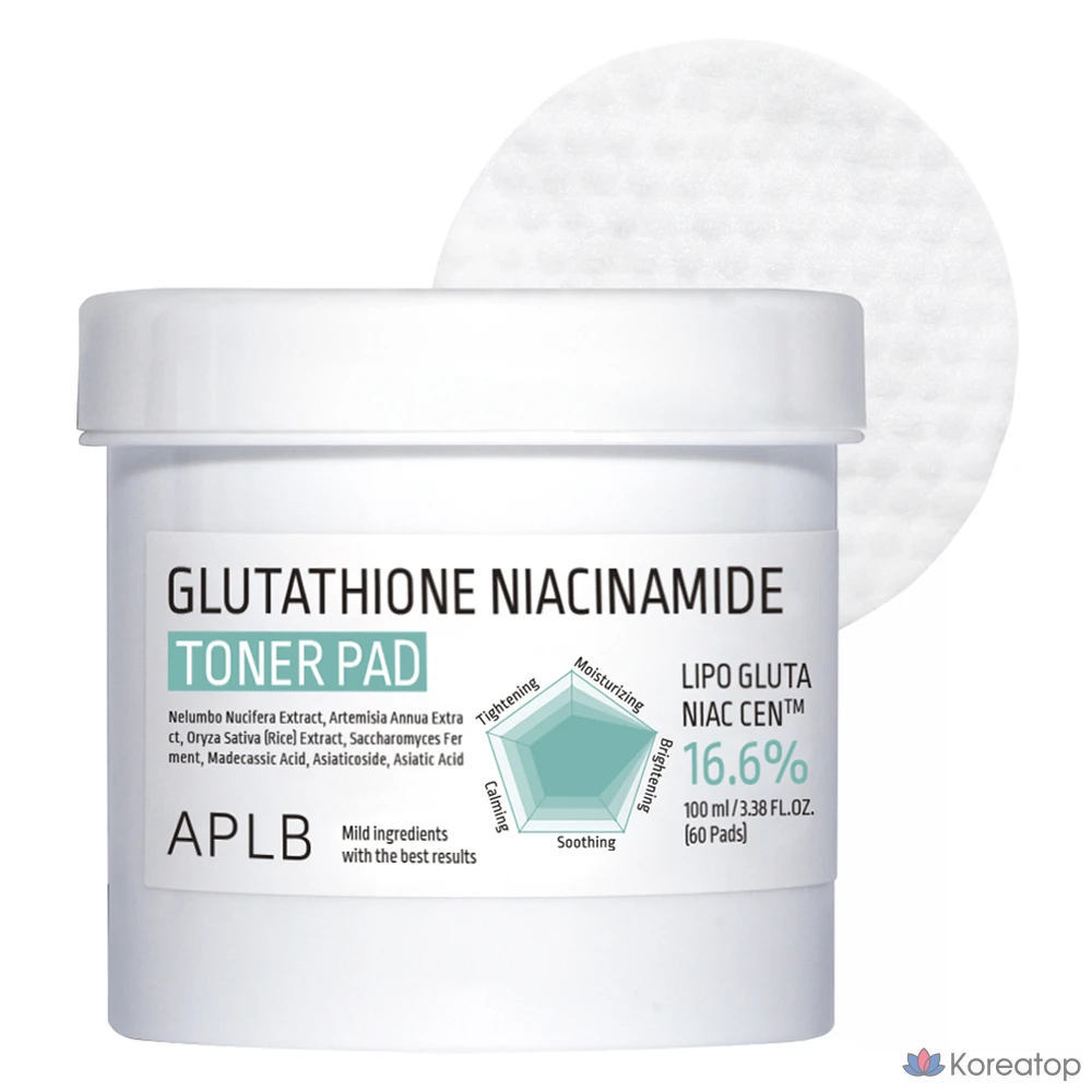 Тонер-пэды APLB Glutathione Niacinamide Toner Pad, 100 мл, 60 шт.