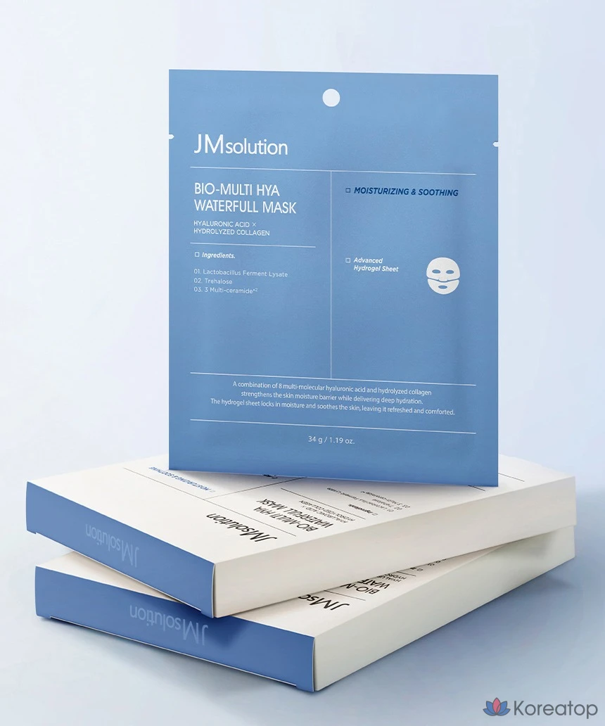 Тканевая маска для лица JM Solution Bio Multi Hyal Waterfull Mask, 34 г, 4 шт.