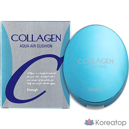Кушон Enough Collagen Aqua Air Cushion Foundation, оттенок 23 Medium Glow, 15 г, 1 шт.