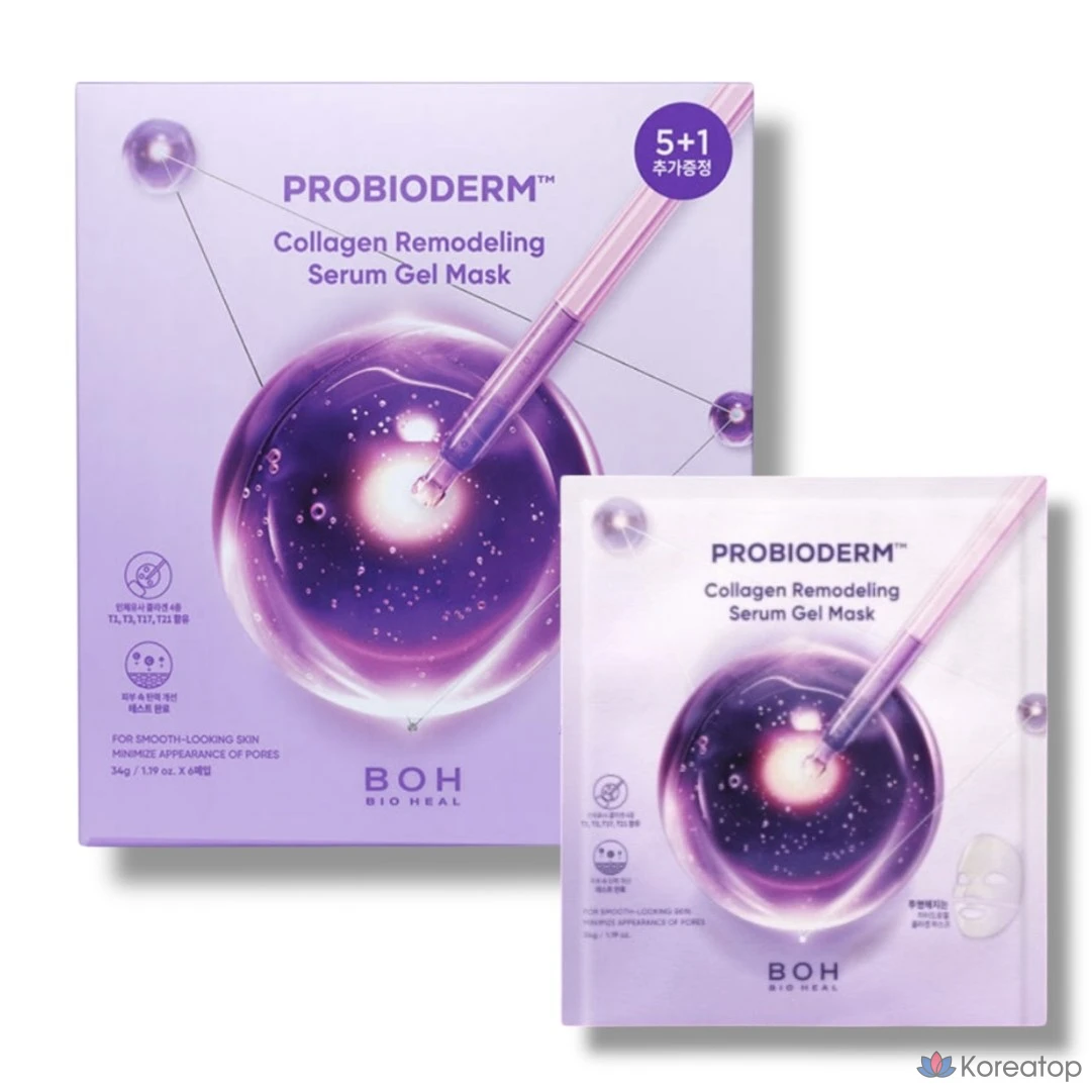 Тканевая маска для лица BIOHEAL BOH Probioderm Collagen Remodeling Serum Gel Mask, 12 шт.