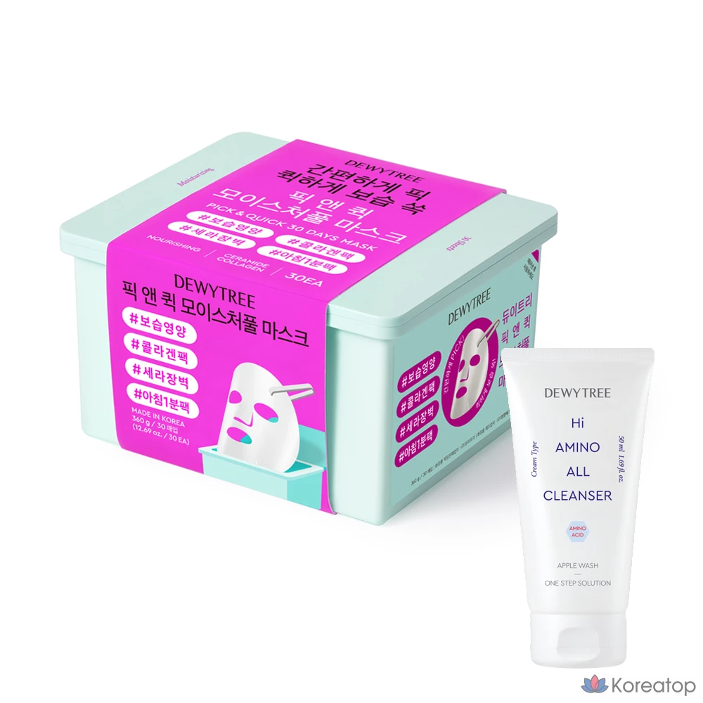 Набор для ухода Dewytree Special Pick &amp; Quick Moistureful Mask + Hi Amino Foam, 50 мл, 1 шт.