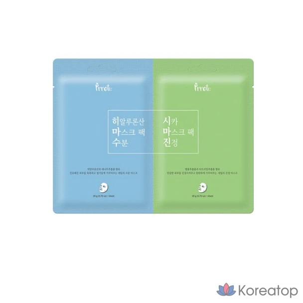Тканевая маска для лица Prreti Dual Maskpack Moisture + Soothing, 50 шт.