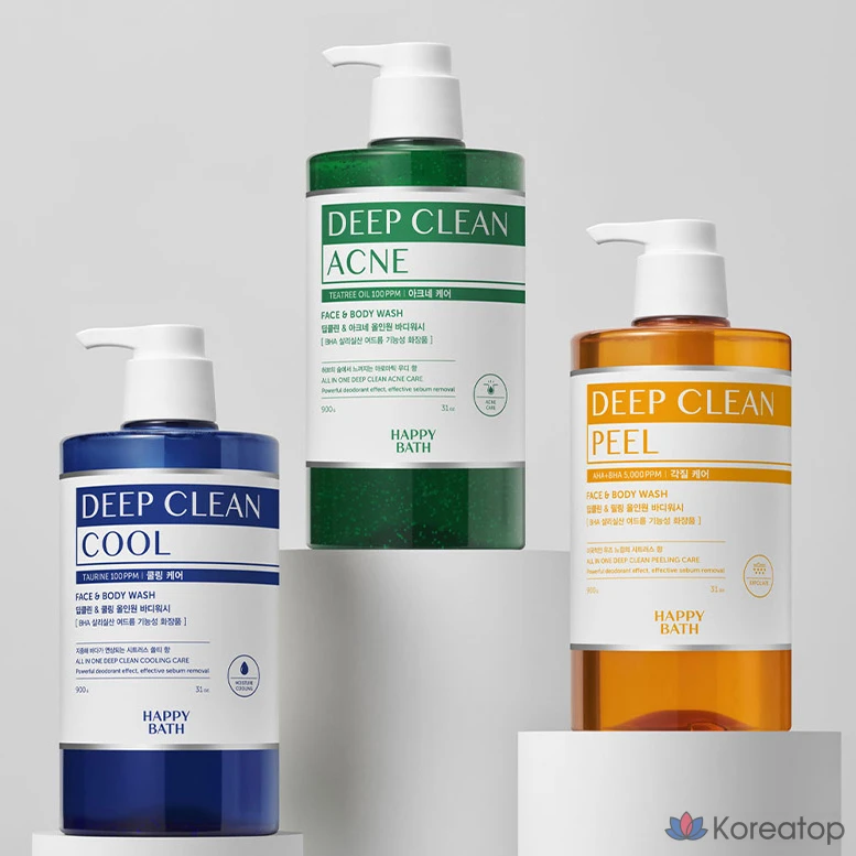 Гель для душа Happy Bath Deep Clean Tea Tree Acne Care All-in-one Body Wash Aromatic Woody, 900 г, 1 шт.