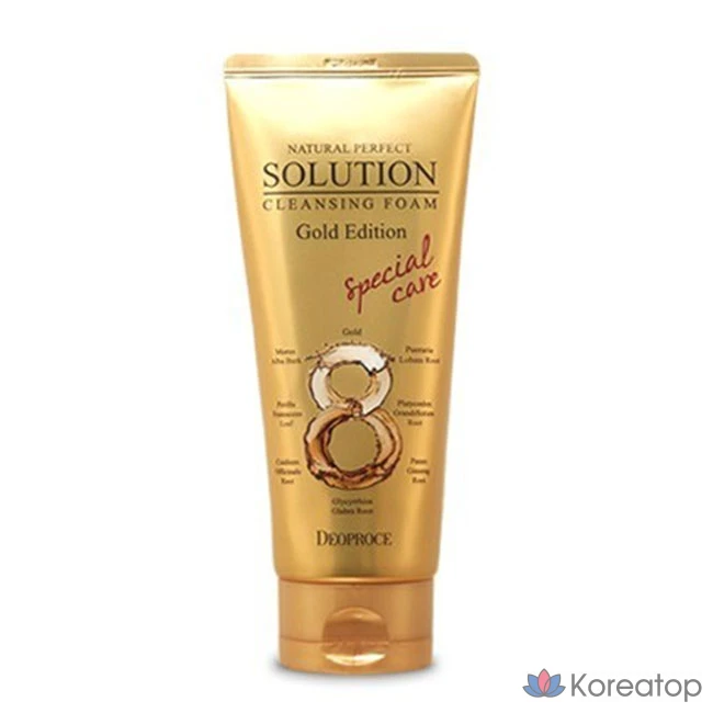 Очищающая пенка Deoproce Perfect Solution Cleansing Foam Gold Edition, 170 г, 1 шт.