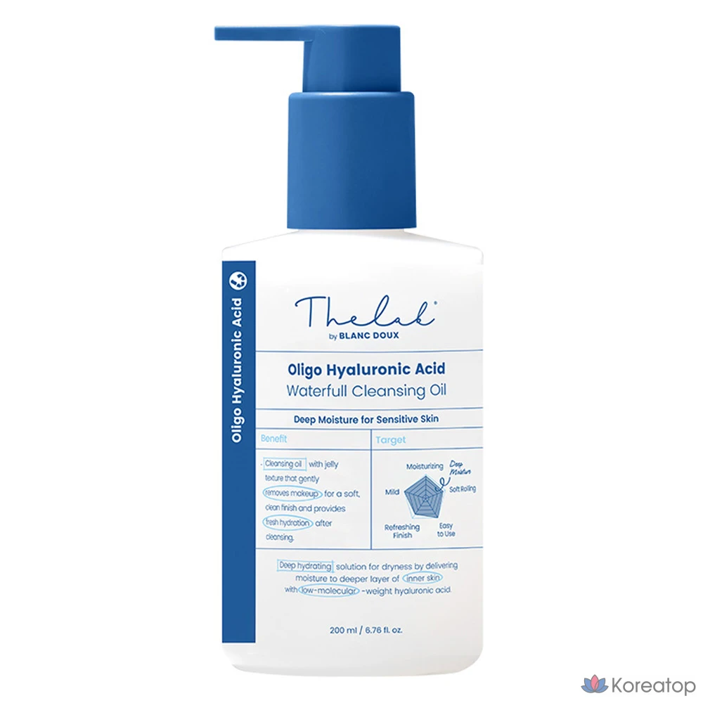 Очищающее масло THE LAB by blanc doux Oligo Hyaluronic Acid Waterful Cleansing Oil, 200 мл, 1 шт.