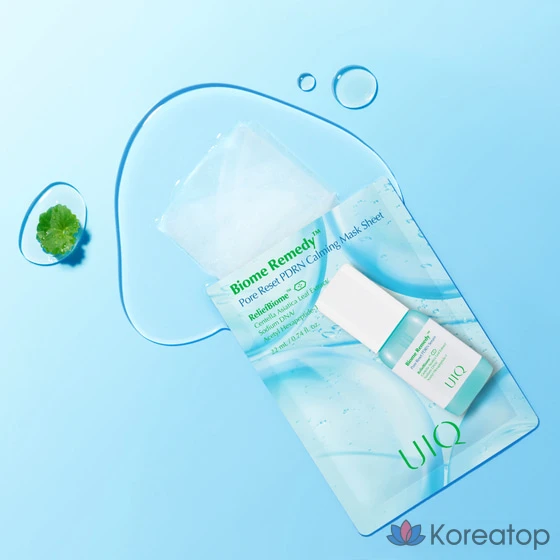 Тканевая маска для лица UIQ Biome Remedy Pore Reset PDRN Calming Mask Sheet, 1 шт.