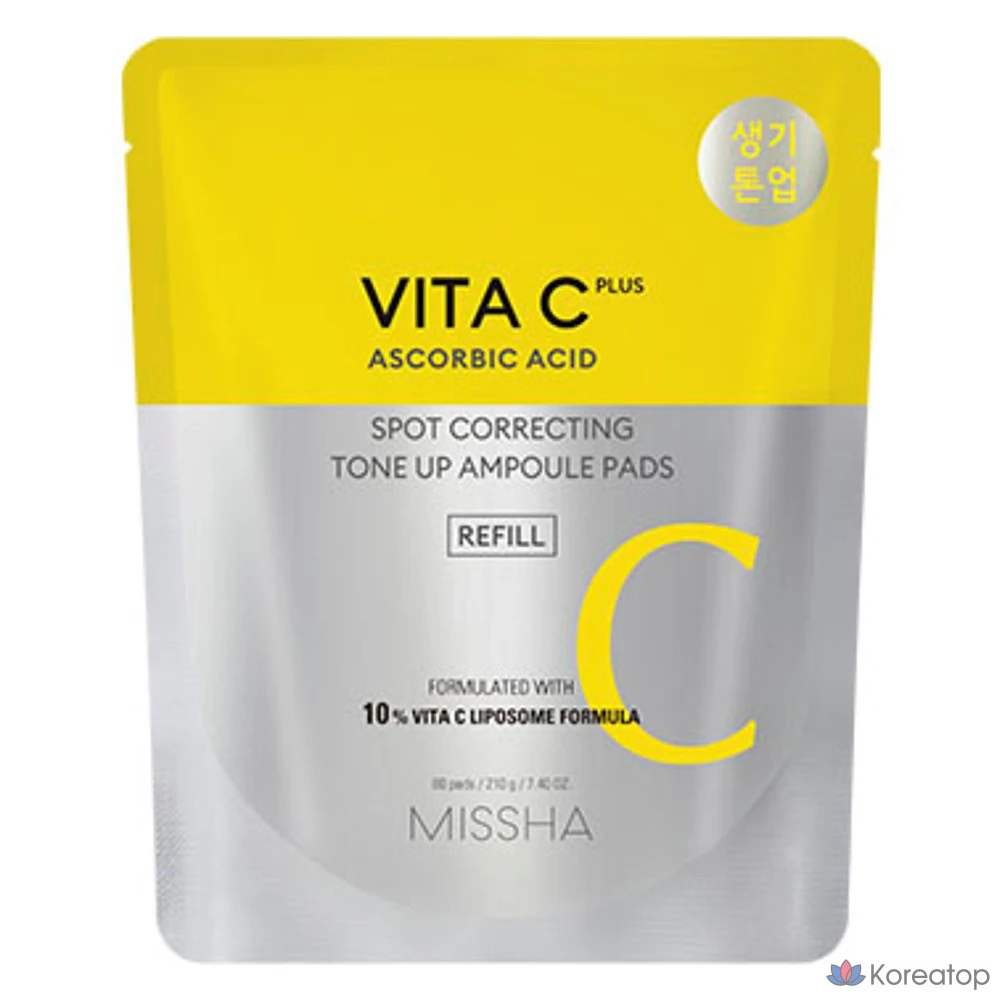 Пилинг-пэды Missha Vita C Plus Spot Tone Up Ampoule Pads Refill, 210 г, 80 шт.