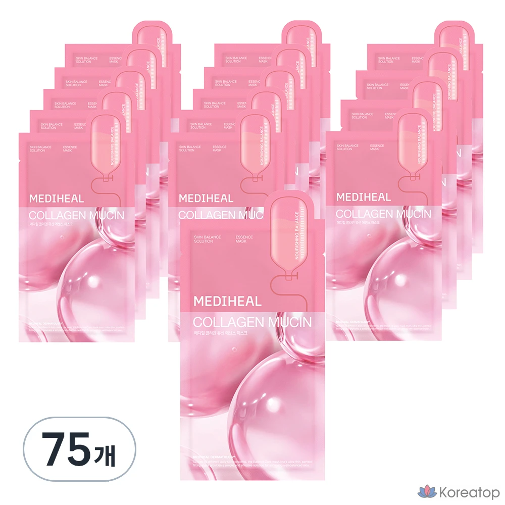 Тканевая маска для лица MEDIHEAL Collagen Mucin Essence Mask, 20 мл, 75 шт.