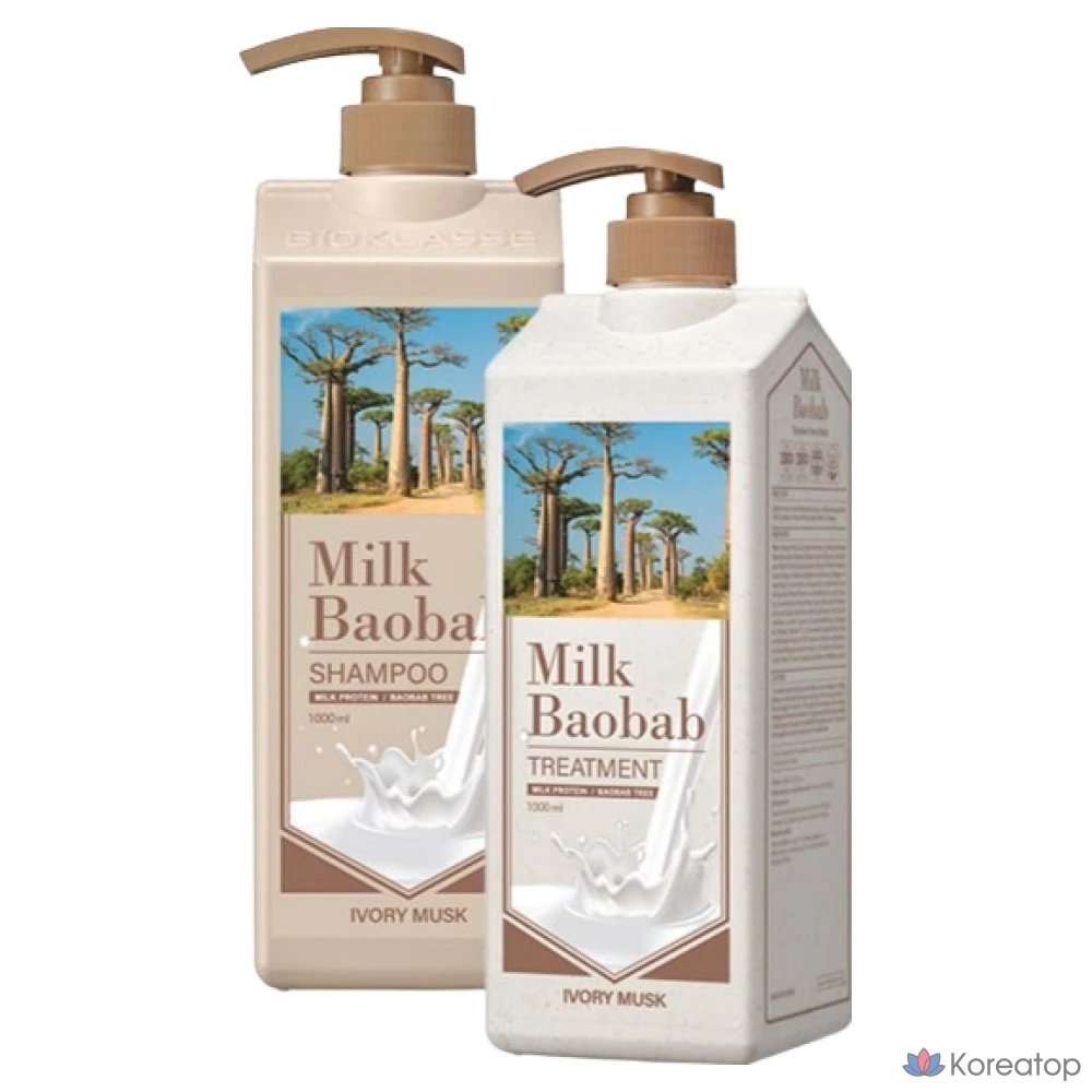 Шампунь Milk Baobab, аромат Ivory Musk, 1 л, 1 шт.
