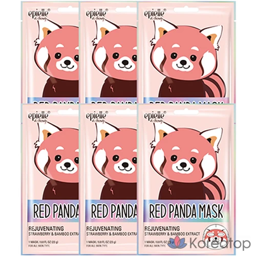 Тканевая маска для лица Epielle Season 4 Animal Character Red Panda Mask, 6 шт.