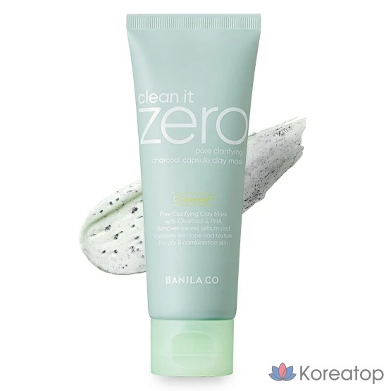 Пилинг-маска для лица BANILA CO Clean It Zero Charcoal Capsule Pore Clay Mask, 100 г, 1 шт.