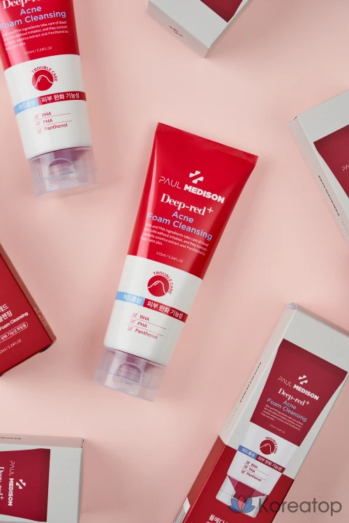 Очищающая пенка Paul Medison Deep Red Acne Foam Cleanser, 155 мл, 1 шт.