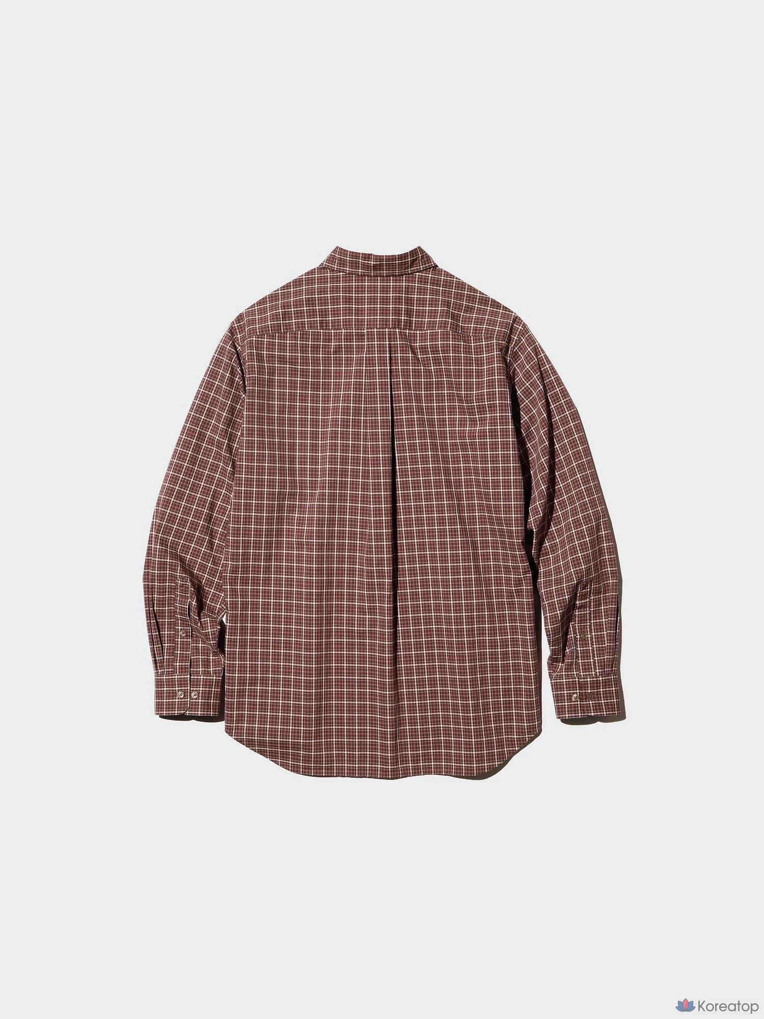 Рубашка Uniqlo Broadcloth Shirt Button-Down Collar, в клетку C