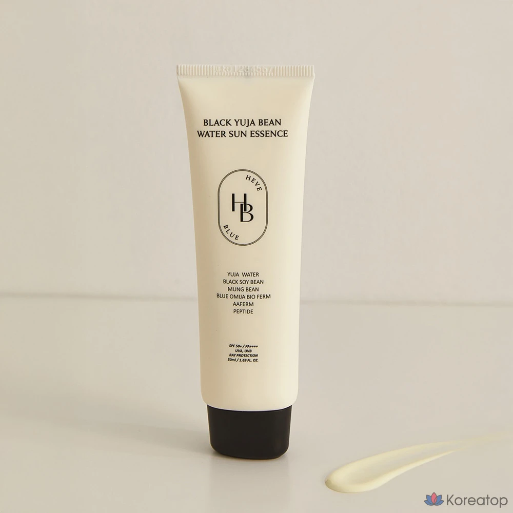 Солнцезащитный крем HEVEBLUE Black Yuja Bean Water Sun Essence, 50 мл, 1 шт.