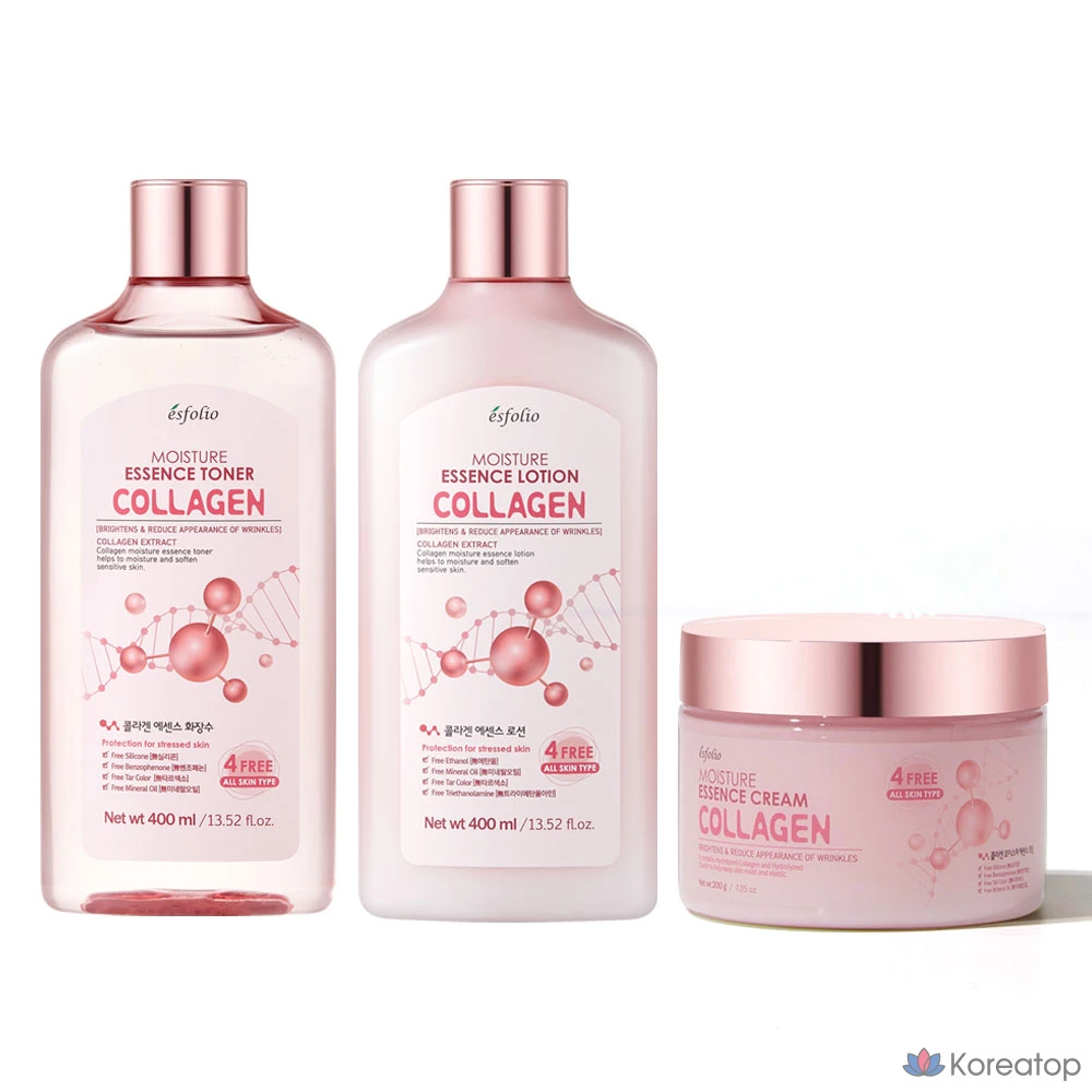 Набор для ухода Esfolio Collagen Basic 3-piece Set (Toner + Lotion + Cream), 1 шт.