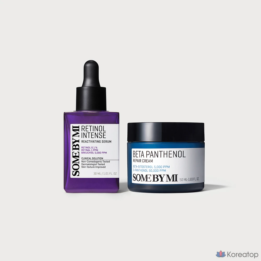 Набор для ухода Some By Mi Glass Skin Combo Set (Retinol Serum + Beta Panthenol Cream), 1 шт.