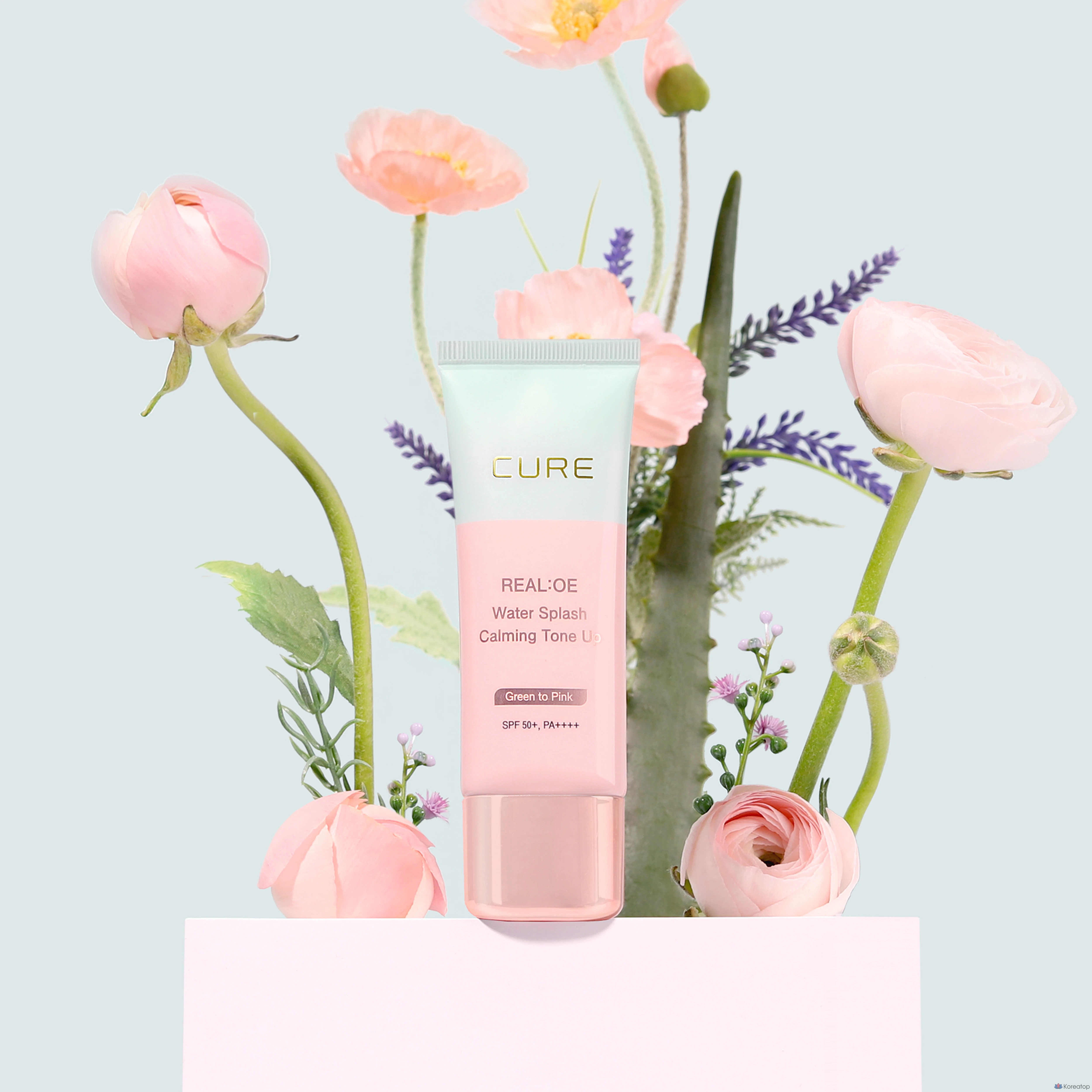 Солнцезащитный крем KIM JEONG MOON Aloe La Sens Roe Cure Realoe Water Splash Calming Tone-Up Sun Cream SPF50+ PA++++, 40 г, 1 шт.