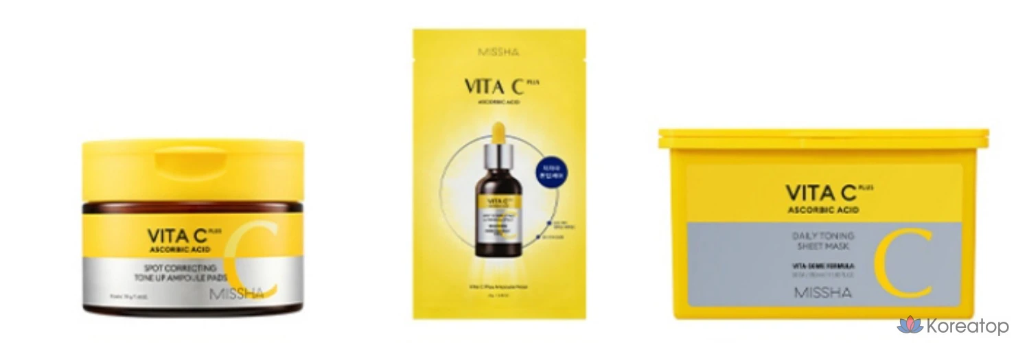 Тканевая маска для лица Missha Vita C Plus Daily Toning Sheet Mask, 30 шт.