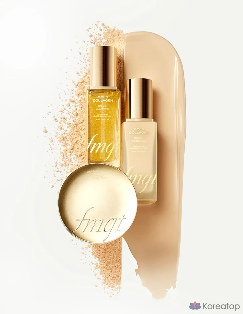 Кушон FMGT The Face Shop Gold Collagen Ampoule Mesh Cushion, оттенок 201 Apricot Beige, 13 г, 1 шт.
