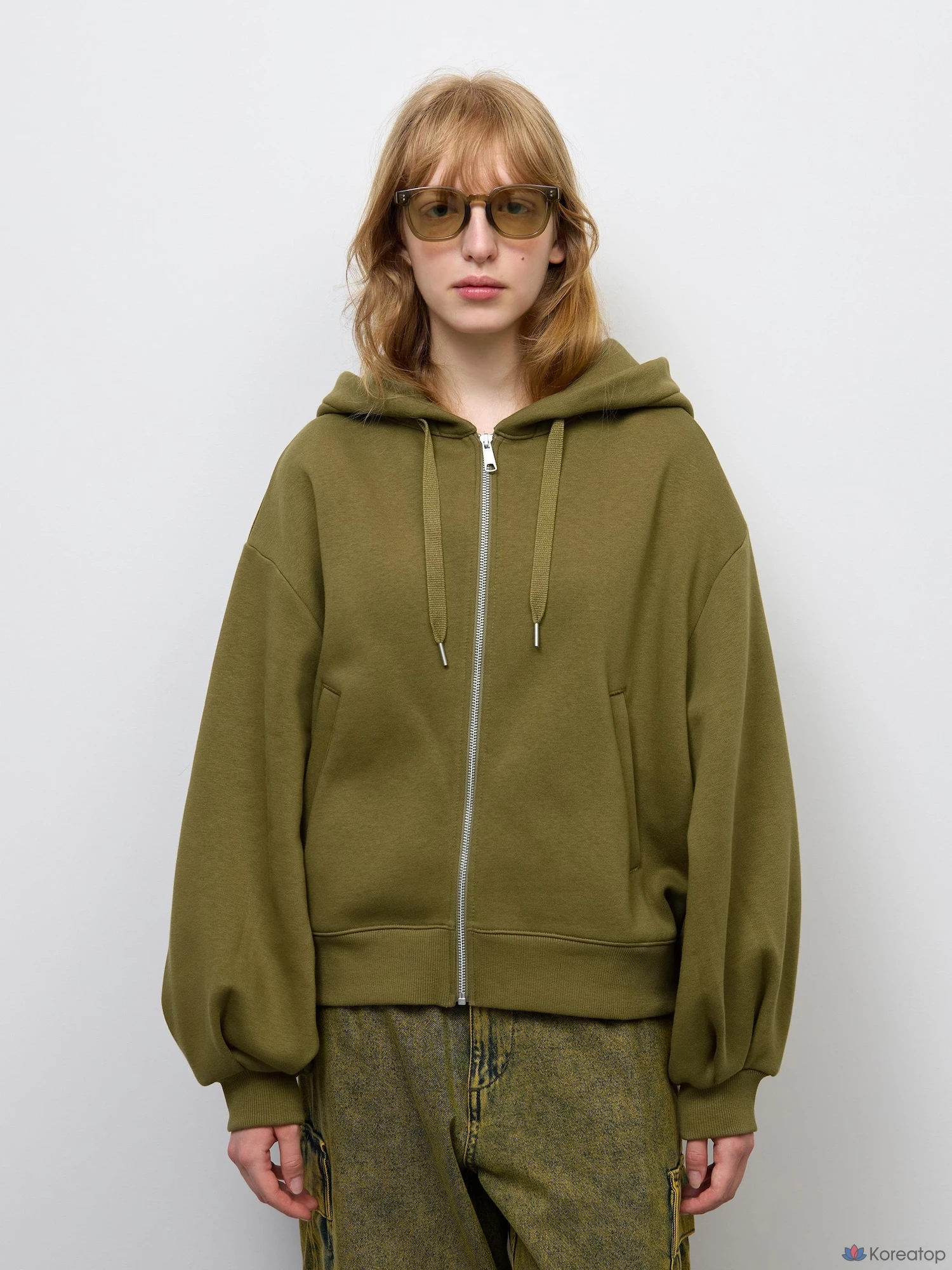 Худи на молнии Uniqlo Sweat Balloon Sleeve Full Zip Hoodie