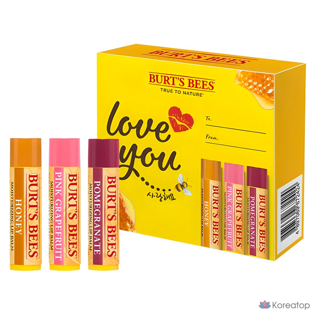 Набор для ухода Burt's Bees Love You Lip Balm Gift Set (Honey + Grapefruit + Pomegranate), 12.75 г, 1 шт.