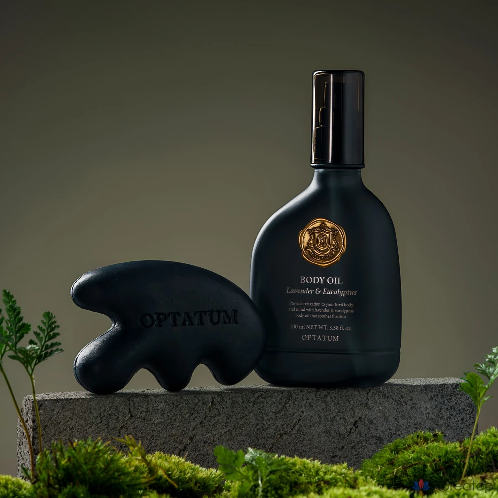 Набор для ухода Optatum Vegan Body Oil & Gua Sha Soap Gift Set, 1 шт.