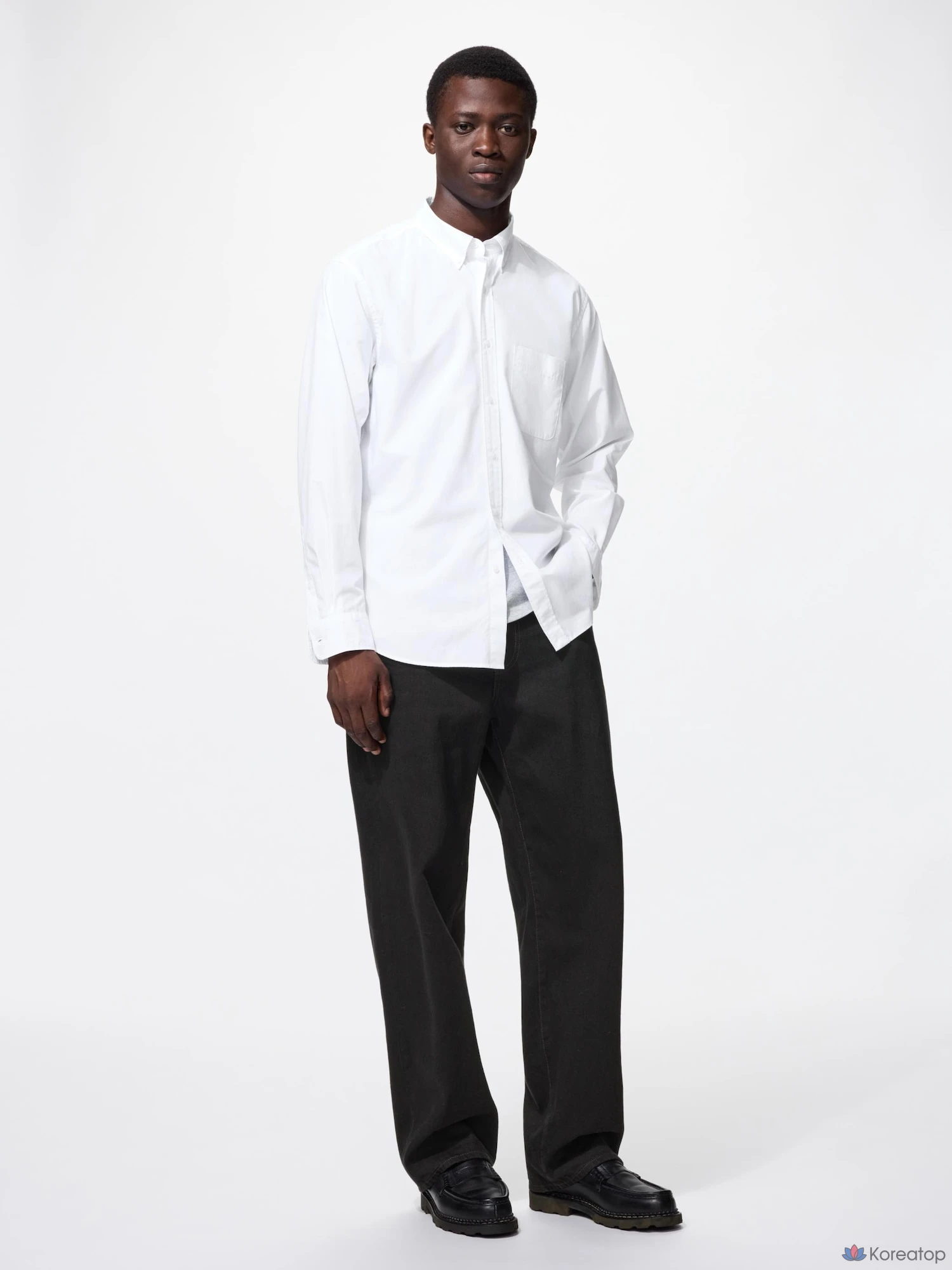 Рубашка Uniqlo Broadcloth Button-Down Collar Shirt
