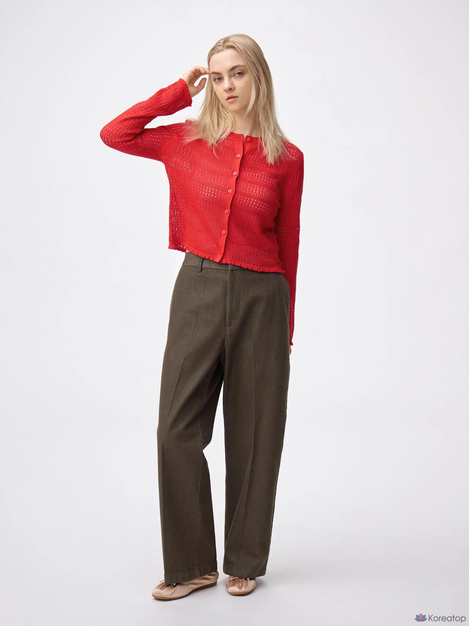 Брюки Uniqlo Twill Wide Straight Pants