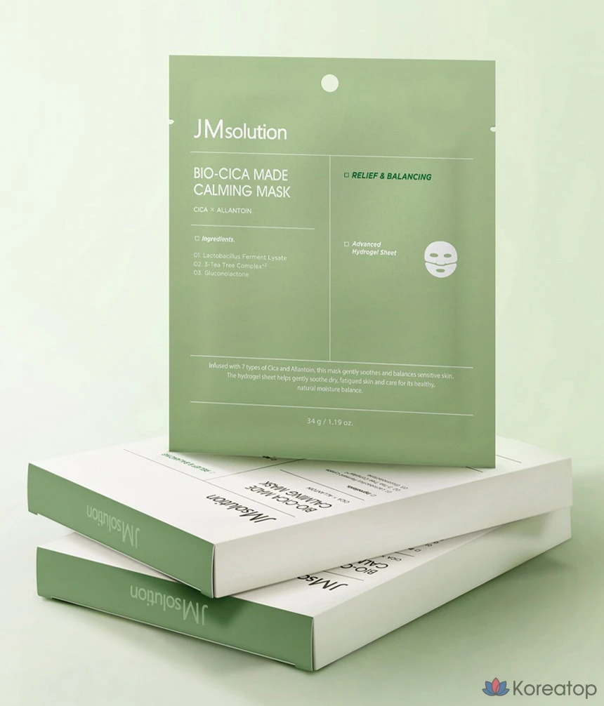 Тканевая маска для лица JM Solution Bio Cica Made Calming Mask, 34 г, 4 шт.